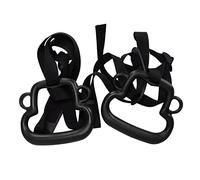 Kids Gymnastic Rings Monkey Shape Load Bearing 150KG Ergonomic Portable Outdoor Pull Up Ring with Adjustable Straps for Children and Adults ABS Birch 3 Years Old and Above 2Pcs (Black)