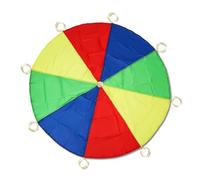 Kids Gymnastics Parachute, 12.4 Feet Diameter Rainbow Play Parachute Toy with Handle, Trampoline Parachute for Adult, Extra Large Parachute for Gym Class Cooperative Game Outdoor Playground Activity