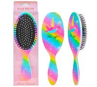 Kids Hair Brush Girls, Toddler Wet Dry Detangling Hair Brush for Curly Thick Hair Pain-Free Comb Girls Kids Women Unicorn Mermaid