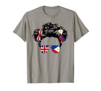Kids Half Britain And Filipino British UK Philippines Flag T-Shirt