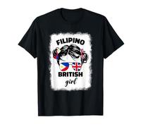Kids Half Britain And Filipino British UK Philippines Flag T-Shirt