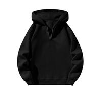Kids Half Zip Hoodie Boys Girls Hooded Sweatshirt Long Sleeve Casual Trendy Pullover Unisex Soft Comfortable Jumper Cute Lightweight Comfy School Sport Clothes (Black, 13-14 Years)