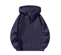 Kids Half Zip Hoodie Boys Girls Hooded Sweatshirt Long Sleeve Casual Trendy Pullover Unisex Soft Comfortable Jumper Cute Lightweight Comfy School Sport Clothes (Navy, 13-14 Years)