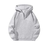 Kids Half Zip Hoodie Boys Girls Hooded Sweatshirt Long Sleeve Casual Trendy Pullover Unisex Soft Comfortable Jumper Cute Lightweight Comfy School Sport Clothes (Grey, 7-8 Years)