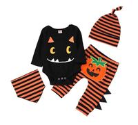 Kids Halloween Costume Baby Girls Boys Infant Clothes Set Girl Jumpsuit with Hat Dress Up Newborn Cute Romper Cosplay Party Black