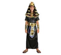 Kids Halloween Costume Black Egyptian Prince Pharaoh Cosplay | Black Egyptian pharaoh costume for boys, polyester, regal design, comfortable fit, UK 3-10, for role play and themed parties