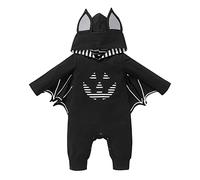 Kids Halloween Costume Cute Unisex Baby One-Piece Girl Newborn Outfit Jumpsuit Overalls Spooky Outfits Warm Bodysuit Outerwear Clothing Set for 0-36Months Black