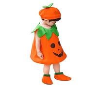 Kids Halloween Costume Cute Unisex Baby One-Piece Long Sleeve Skeleton Bat Romper First Clothes Boy Girls Outfit All in One Coat Outerwear Infant Toddler Bodysuit Jumpsuit Orange