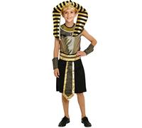 Kids Halloween Costume Egyptian Pharaoh Court Cosplay Stage | Boys Egyptian pharaoh outfit, polyester, court style, breathable, UK 3-10, for pretend play, costume parties and stage