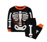 Kids Halloween Costume Newborn Outfit Jumpsuit Long Sleeve Skeleton Bat Romper Funny Hoodie Outfits Set Unisex Baby Boy Girls Clothes With Hat For Boys Cosplay Party