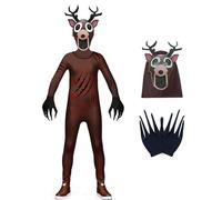 Kids Halloween Costumes for Boys 99-Nights Deer Monster Forest Game Scary Cosplay Costume Halloween Party Fancy Dress Up Horror Animal Outfit (Brown, 7-8 Years)