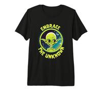 Kids Halloween Cute Green Alien Embrace The Unknown Premium T-Shirt
