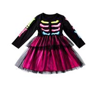 Kids Halloween Dress Up Costume Girls Long Sleeve Tutu Dress Witch Costume Toddler Girl Dancing Cosplay Party Dresses (Red-c, 2-3 Years)