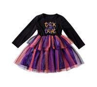 Kids Halloween Dress Up Costume Girls Long Sleeve Tutu Dress Witch Costume Toddler Girl Dancing Cosplay Party Dresses (Purple-c, 2-3 Years)