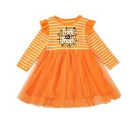 Kids Halloween Dress Up Costume Girls Long Sleeve Tutu Dress Witch Costume Toddler Girl Dancing Cosplay Party Dresses (Black-d, 5-6 Years)