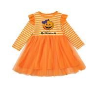 Kids Halloween Dress Up Costume Girls Long Sleeve Tutu Dress Witch Costume Toddler Girl Dancing Cosplay Party Dresses (Purple-d, 3-4 Years)
