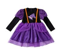Kids Halloween Dress Up Costume Girls Long Sleeve Tutu Dress Witch Costume Toddler Girl Dancing Cosplay Party Dresses (Black-b, 18-24 Months)