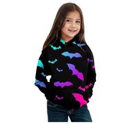 Kids Halloween Hooded Sweatshirt Girls Trendy Graphic Baggy Comfy Pullover Hoody Girls Long Sleeve Winter Streetwear Casual Jogging Tops Blouse Age 1-12 Years (18-24 Months) Hot Pink