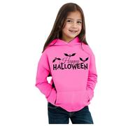 Kids Halloween Hooded Sweatshirt Girls Trendy Graphic Comfy Baggy Pullover Hoody Girls Winter Long Sleeve School Casual Holiday Tops Blouse Age 2-11 Years (6-7 Years) Hot Pink