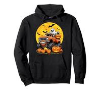 Kids Halloween Monster Truck Ghost Pumpkin Boys Halloween Pullover Hoodie