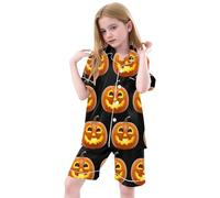 Kids Halloween PJS Sets Costumes for Nightwear Cotton Long Sleeve Tops and Pants Sleepwear Children Set Sleeves Outfit Black