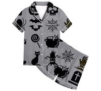 Kids Halloween PJS Sets Pajama for Kid Glow In The Dark Cotton Toddler Long Sleeve Sleepwear Outfits Girls Pajamas Unicorn Grey
