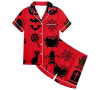 Kids Halloween PJS Sets Pajama for Kid Glow In The Dark Cotton Toddler Long Sleeve Sleepwear Outfits Girls Pajamas Unicorn Watermelon Red