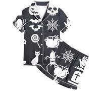 Kids Halloween PJS Sets Pajama for Kid Glow In The Dark Cotton Toddler Long Sleeve Sleepwear Outfits Girls Pajamas Unicorn Light Gray