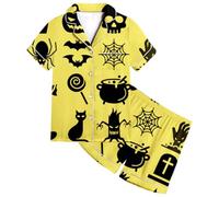 Kids Halloween PJS Sets Pajama for Kid Glow In The Dark Cotton Toddler Long Sleeve Sleepwear Outfits Girls Pajamas Unicorn Yellow