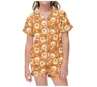 Kids Halloween PJS Sets Pajama for Kid Snowman Pumpkin Spider Cotton Toddler Clothes Fun Sleepwear Outfits Pants Nightwear Long Sleeve Orange