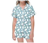 Kids Halloween PJS Sets Unisex Pyjamas Cotton Long Sleeve Nightwear Toddler Clothes Fun Sleepwear Children Set Sleeves Tops Outfit Blue