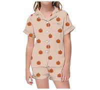 Kids Halloween PJS Sets Unisex Pyjamas Glow In The Dark Cotton Set Sleepwear Nightwear Pumpkin Ghost Print Lantern cute Boys Girls White
