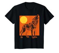 Kids Halloween Spooky Howling Wolf Kids T-Shirt