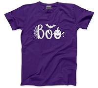 Kid's Halloween Tshirt - Boo!! Pumpkins Spiders Child's T-Shirt Halloween Party Cute Spooky Pumpkin Creepy Ghost Trick or Treat - Purple 7-8 Years