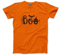Kid's Halloween Tshirt - Boo!! Pumpkins Spiders Child's T-Shirt Halloween Party Cute Spooky Pumpkin Creepy Ghost Trick or Treat - Orange 12-13 Years