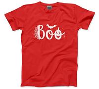 Kid's Halloween Tshirt - Boo!! Pumpkins Spiders Child's T-Shirt Halloween Party Cute Spooky Pumpkin Creepy Ghost Trick or Treat - Red 9-11 Years