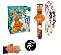 Kids Halloween Wrist Watch - 24 Realistic Slide Projection, Gentle Sleep Story Light, Soft Strap for Daily Wear, Fun Stocking & Eve Box Fillers for Halloween Party