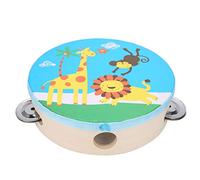 Kids Hand Drum Cartoon Musical Instrument Educational Supplies (Blue giraffe)