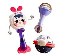 Kids Hand Rattle, Kids Toys Sensory Teether Music Learning Toys Set, Kids Soft Rattles Shaker Developmental Hand Grip Kids Girls 0-6 Months