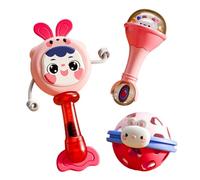 Kids Hand Rattle, Kids Toys Sensory Teether Music Learning Toys Set, Kids Soft Rattles Shaker Developmental Hand Grip Kids Girls 0-6 Months