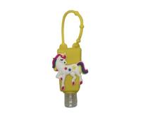 Kids Hand Sanitizer Emty Bottles Refillable Bottle Bottles With Silicone cover/case Leakproof Travel Essentials for Children Great for School and playgrounds clip on bags and prams (Yellow unicorn)