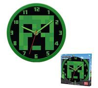 Kids Hanging Clock Mine-craft 25cm | Plastic Kids Time Learning Clock | Colorful Dial Quarter Markers | Analog Clock for Living Room, Class Room 3+ Years