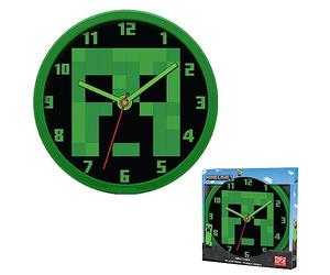 Kids Hanging Clock Mine-craft 25cm | Plastic Kids Time Learning Clock | Colorful Dial Quarter Markers | Analog Clock for Living Room, Class Room 3+ Years