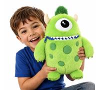 Kids Hank Worry Yummy Monster Zip Mouth Cyclops Plush Soft Toy Green | big green cyclops plush monster, zip-mouth worry pocket, embroidered face, 40cm tall, hand wash only, no batteries