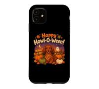 Kids Happy Howl-O-Ween Halloween Red Long Haired Dachshund Case for iPhone 11
