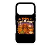 Kids Happy Howl-O-Ween Halloween Red Long Haired Dachshund Case for iPhone 17 Pro