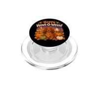 Kids Happy Howl-O-Ween Halloween Red Long Haired Dachshund PopSockets PopGrip for MagSafe