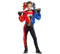 Kids Harley Quinn Style Girls Jester Villain Costume (Medium (7-9 years))