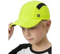 Kids Hat Foldable Toddler Baseball Cap Quick Drying Breathable Summer Running Cap Adjustable UPF 50+ Sun Hat for Sports Sailing Cricket Travel Gifts for Boys Girls Fluorescent Green / Black, 52 cm