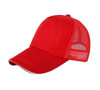 Kids Hats & Caps Net Cap Student's Versatile Athletic Packable Beach Sports Caps for Boy Girls Baseball Cap Sun Visor Cap Peaked Cap Stylish Integrated Boy Girls Sun Hats Packable (Red, One Size)